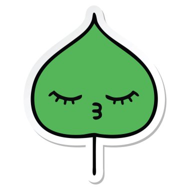 etiket sevimli çizgi ekspresiyon yaprak