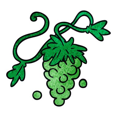 elle çizilmiş üzüm asma üzerinde çizgi film doodle dokulu