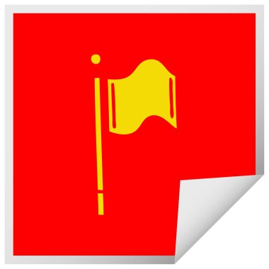 etiket karikatür bir kırmızı bayrak soyarken oldu Meydanı