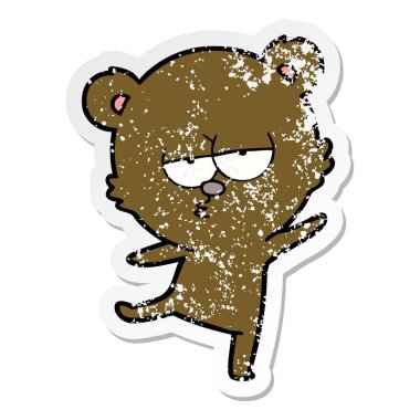 sıkılmış ayı karikatür sıkıntılı etiket