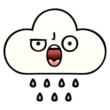 bir yağmur bulutu degrade gölgeli karikatür