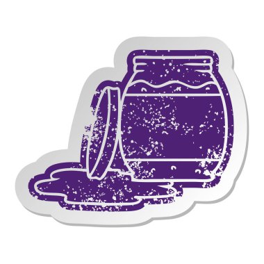 çilek reçeli sıkıntılı eski çizgi film etiketi