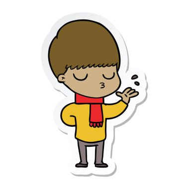 bir çizgi film sakin çocuk etiket