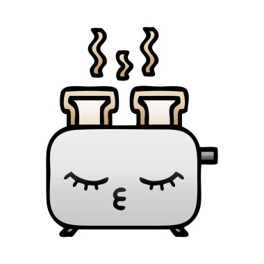 Degrade gölgeli karikatür bir ekmek kızartma makinesi,