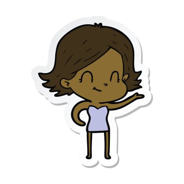 bir çizgi film dostça kız etiketi