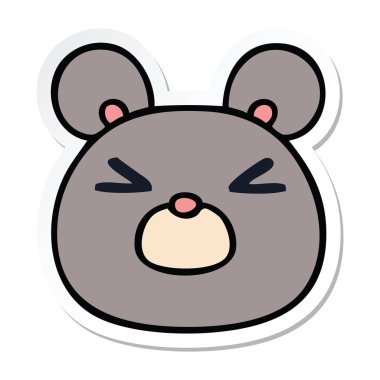 ilginç bir el etiket karikatür fare surat çizilmiş