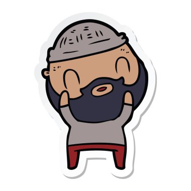 etiket bir karikatür sakallı adamın