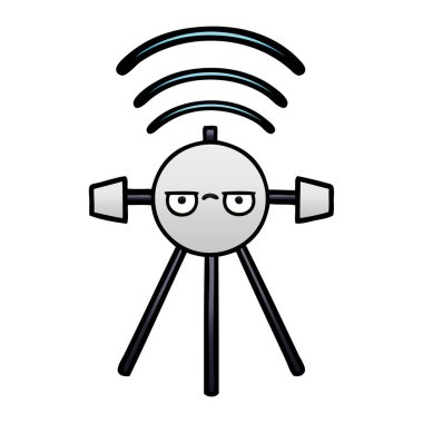 Degrade gölgeli karikatür uydu