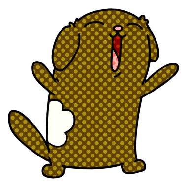 serbest el çekilmiş çizgi film kawaii şirin köpek