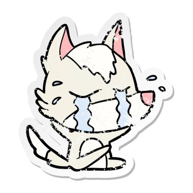 bir çizgi film ağlayan kurt sıkıntılı etiket