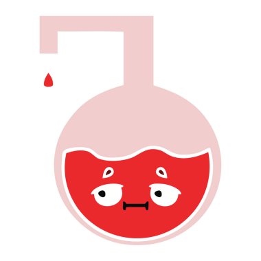 düz renk retro karikatür bilimsel deney 