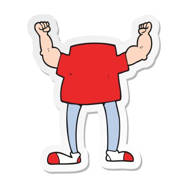 bir karikatür başsız adam Sticker