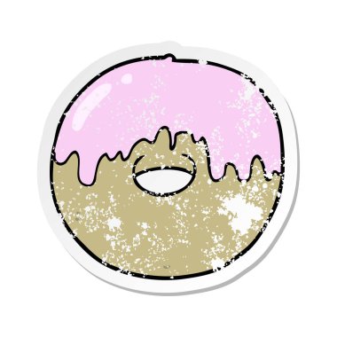 bir çizgi film donut sıkıntılı etiket