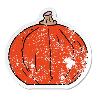 sıkıntılı etiket karikatür doodle bir kabak