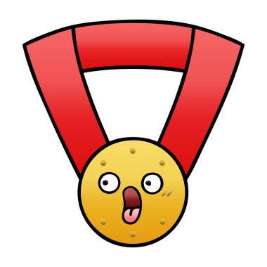 altın madalya degrade gölgeli karikatür