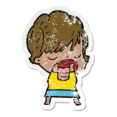 sıkıntılı etiket konuşuyor karikatür kadın