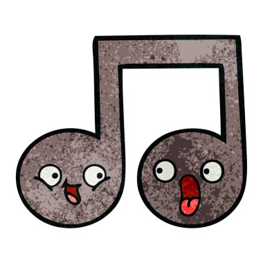 Retro grunge doku karikatür bir nota