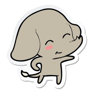 etiket sevimli çizgi fil