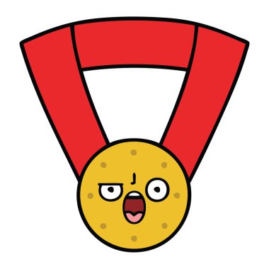 sevimli çizgi bir altın madalya