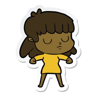 bir çizgi film kayıtsız kadının etiket