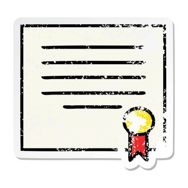 sevimli çizgi iş diploma sıkıntılı etiket 