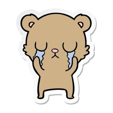 ağlayan bir karikatür ayının etiket