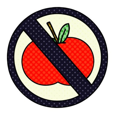 çizgi roman tarzı karikatür bir hiçbir gıda işareti izin