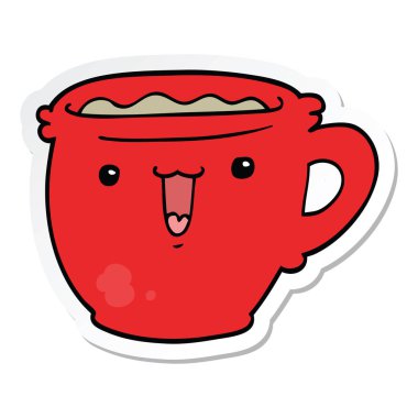 etiket sevimli çizgi kahve Kupası