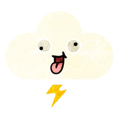 Retro illüstrasyon stil karikatür bir fırtına bulutu
