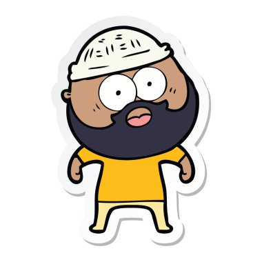 etiket bir karikatür sakallı adamın