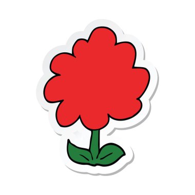 etiket bir karikatür çiçek