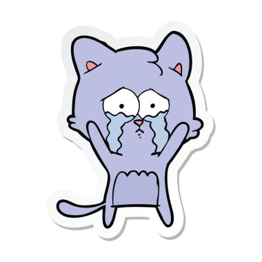 etiket bir karikatür kedi