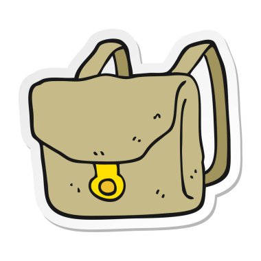 bir çizgi film sırt çantası etiket