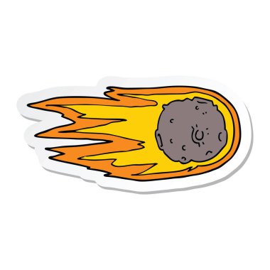 etiket bir karikatür kuyruklu yıldız