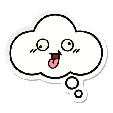 sevimli çizgi düşünce balonu etiket