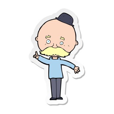 Melon şapkalı bir çizgi film adamın etiket