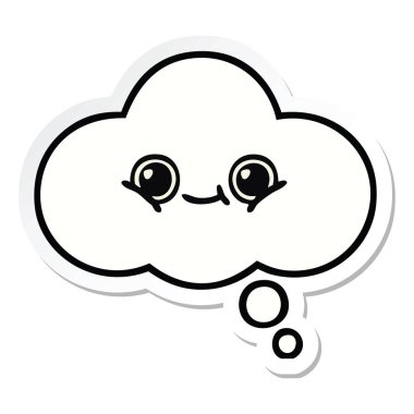 sevimli çizgi düşünce balonu etiket