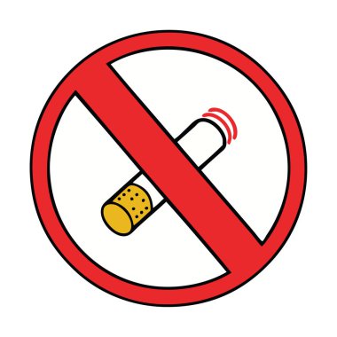 sevimli çizgi Sigara İçilmez işareti izin.