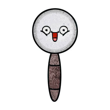 Retro grunge doku karikatür Büyüteç