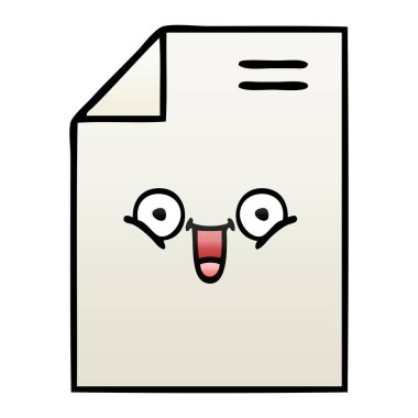 bir yaprak kağıda degrade gölgeli karikatür 