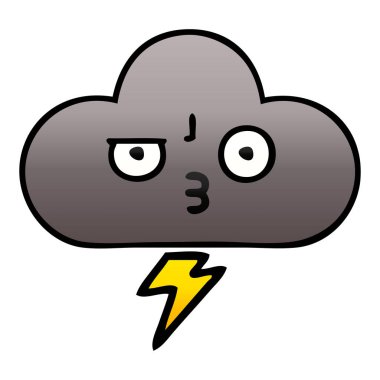 Degrade gölgeli karikatür fırtına bulutu