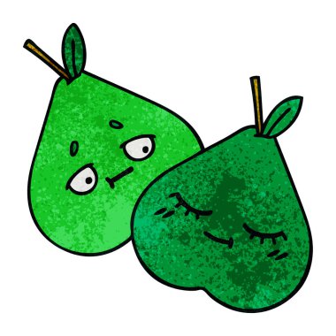 Retro grunge doku karikatür bir armut