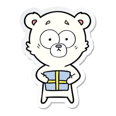 etiket gergin kutup ayısı karikatür hediye ile