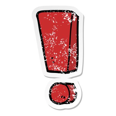 bir çizgi film ünlem işareti sıkıntılı etiket