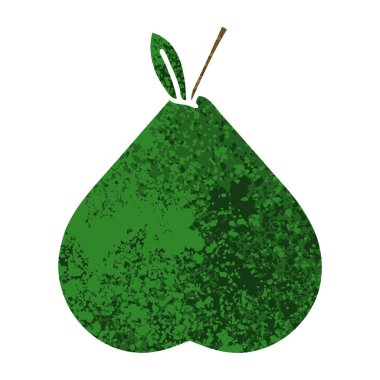 Retro illüstrasyon stil karikatür bir armut