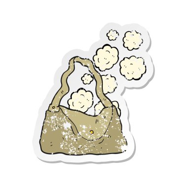 Retro sıkıntılı etiket bir karikatür çanta