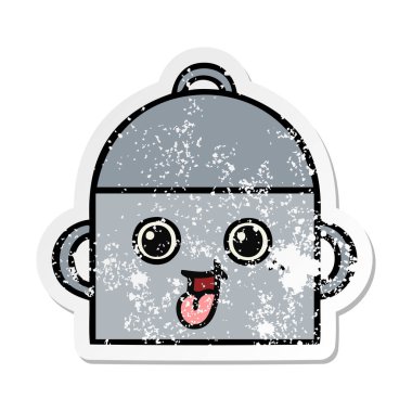 tencereye bir sevimli çizgi sıkıntılı etiket