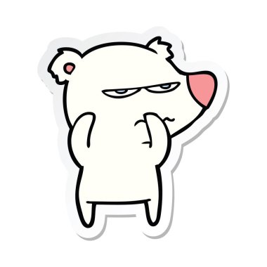 kızgın ayı kutup çizgi film etiketi