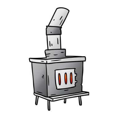 Degrade çizgi film doodle bir ev fırın