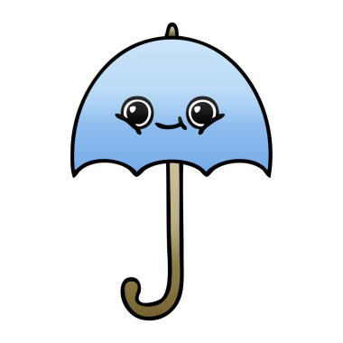 Degrade gölgeli karikatür bir şemsiye